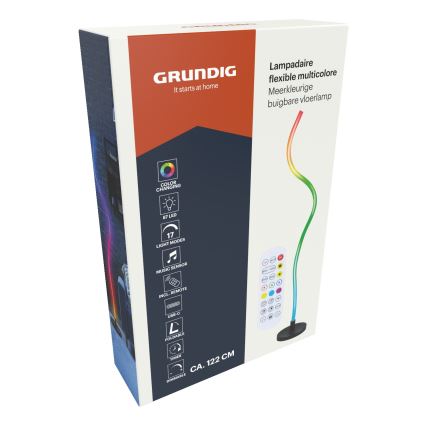Grundig - RGB LED Dimmable Floor Lamp LED/5W/5V + remote control