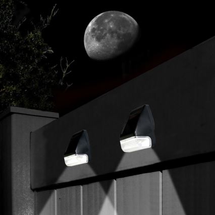 Grundig - SET 2x LED Solar wall light 2xLED/1xAA