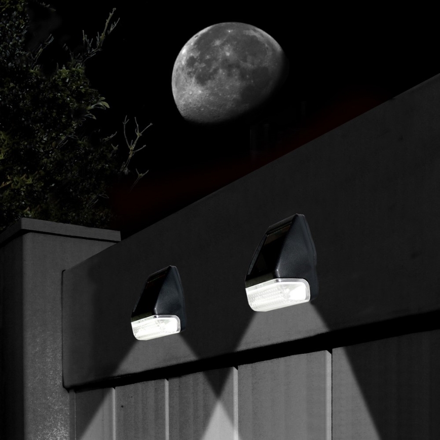 Grundig - SET 2x LED Solar wall light 2xLED/1xAA