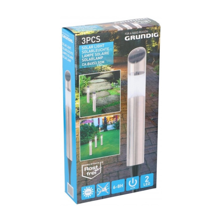 Grundig - SET 3x LED Solar lamp LED/1,2V 600 mAh