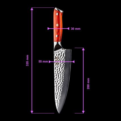 Gudaro - 5-Piece MIYABI Damascus Kitchen Knife Set + Magnetic Knife Holder
