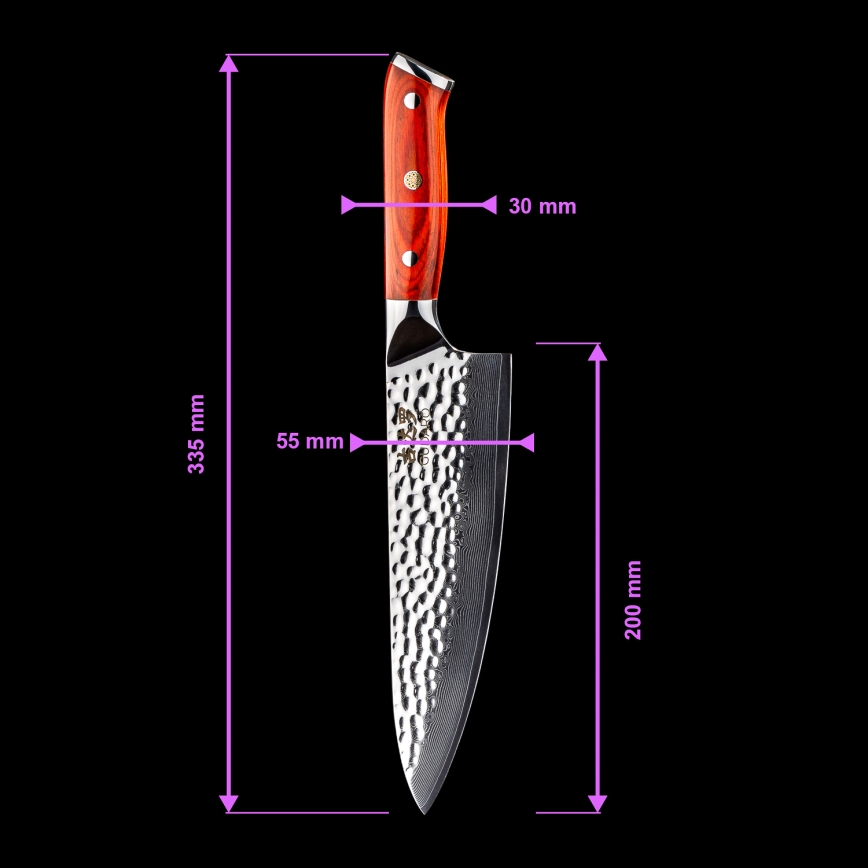 Gudaro - 5-Piece MIYABI Damascus Kitchen Knife Set + Magnetic Knife Holder