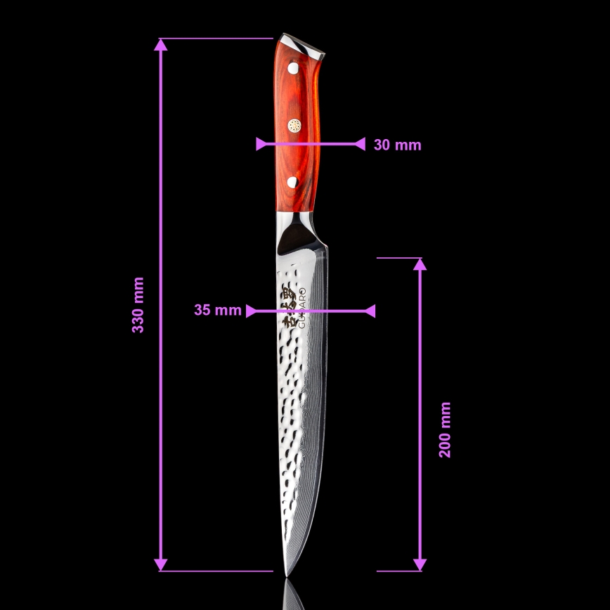 Gudaro - 5-Piece MIYABI Damascus Kitchen Knife Set + Magnetic Knife Holder