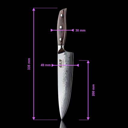 Gudaro - 5-Piece SHIRO Damascus Kitchen Knife Set + Knife Block and Poultry Shears