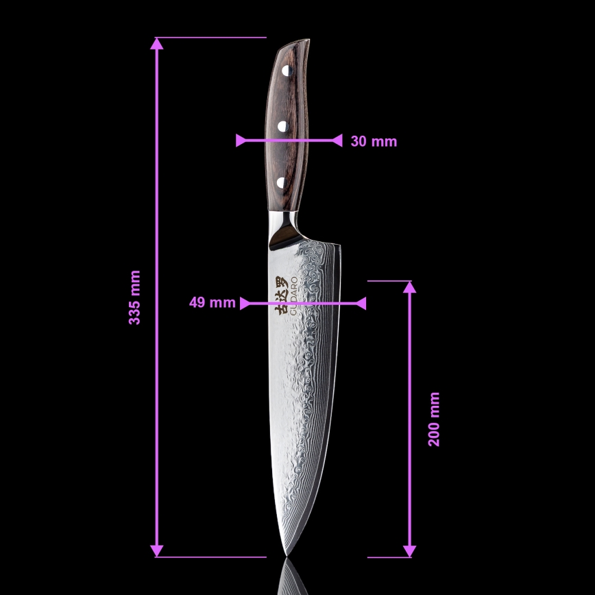 Gudaro - 5-Piece SHIRO Damascus Kitchen Knife Set + Knife Block and Poultry Shears