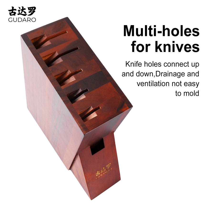 Gudaro - AKIRA Acacia Knife Block 25x25x10 cm