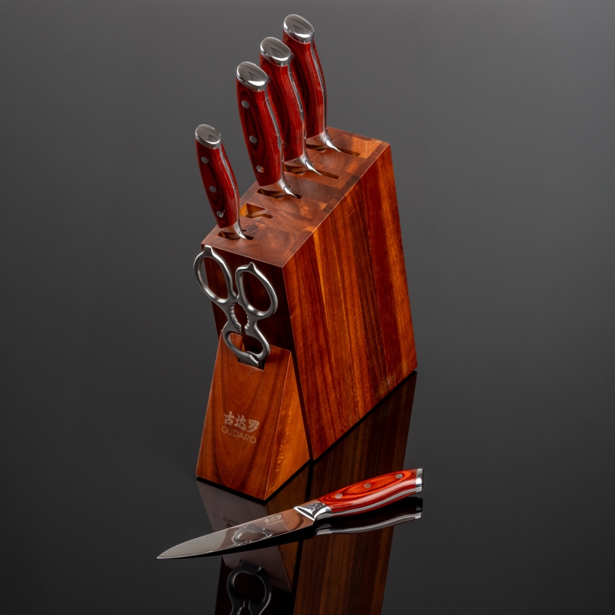 Gudaro - AKIRA Acacia Knife Block 25x25x10 cm