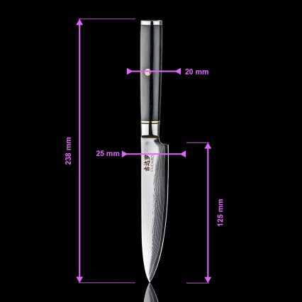 Gudaro - AKIRO 3-piece Damascus Kitchen Knife Set + Magnetic Knife Holder