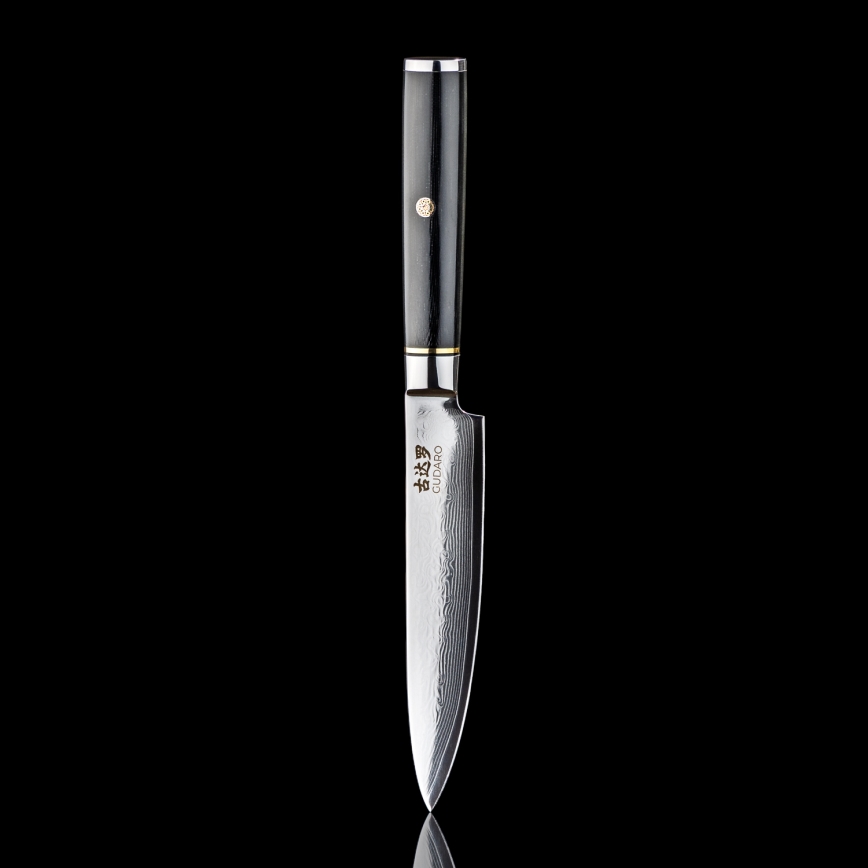 Gudaro - AKIRO 5 Damascus All-Purpose Kitchen Knife, 67-Layer Steel, 12.5 cm, Black