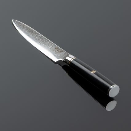 Gudaro - AKIRO 5 Damascus All-Purpose Kitchen Knife, 67-Layer Steel, 12.5 cm, Black