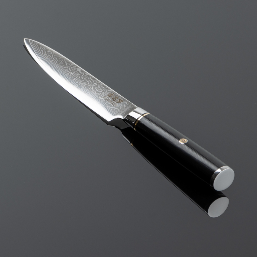Gudaro - AKIRO 5 Damascus All-Purpose Kitchen Knife, 67-Layer Steel, 12.5 cm, Black