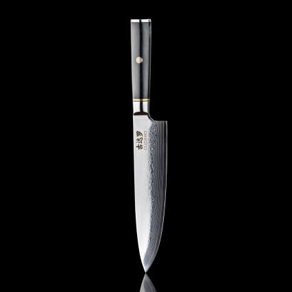 Gudaro - AKIRO 8 67-Layer Damascus Steel Chef's Knife, 20 cm Blade, Black
