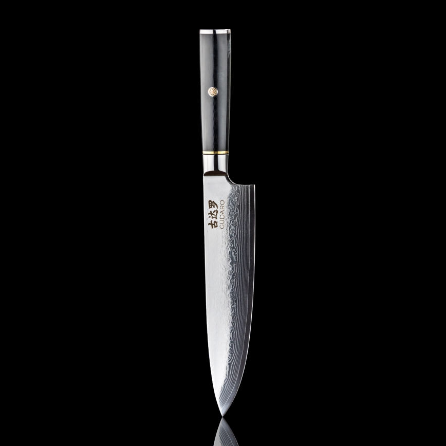 Gudaro - AKIRO 8 67-Layer Damascus Steel Chef's Knife, 20 cm Blade, Black