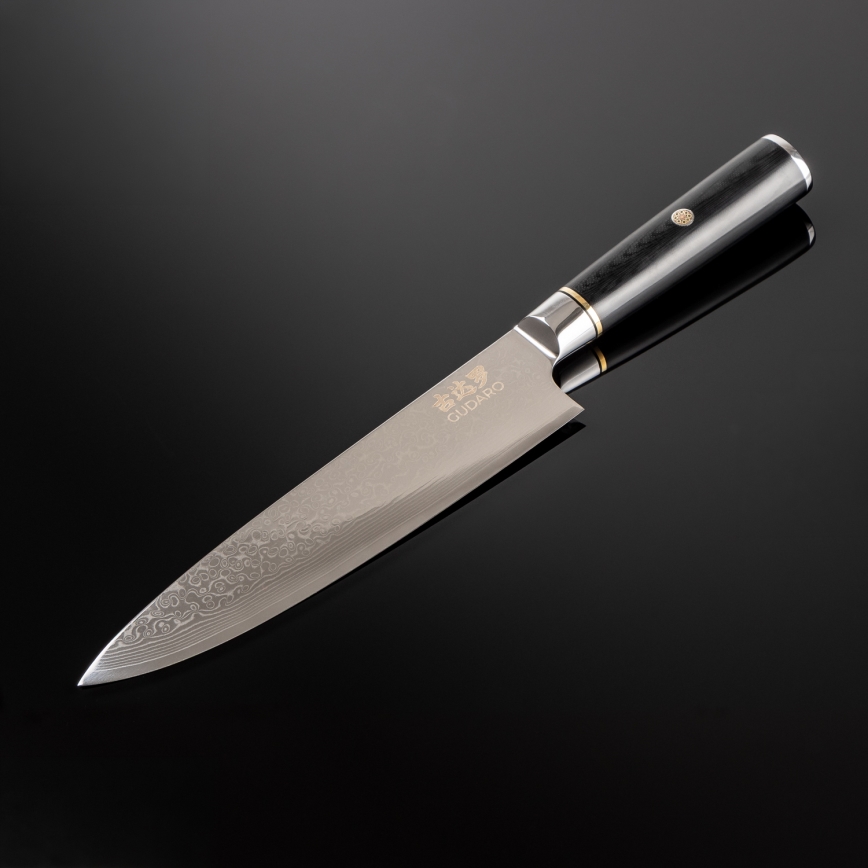 Gudaro - AKIRO 8 67-Layer Damascus Steel Chef's Knife, 20 cm Blade, Black