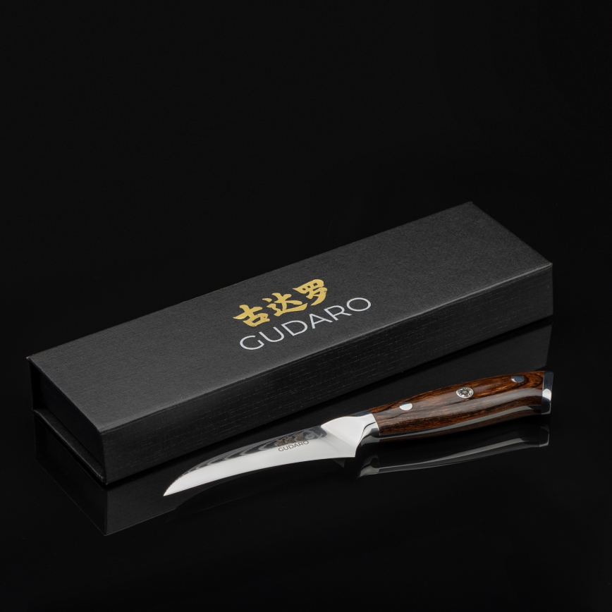 Gudaro - BIRD BEAK Kitchen Knife 7.6 cm, Damascus Steel