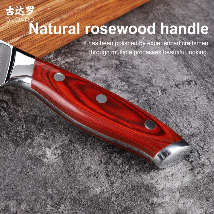 Gudaro - KENSHO 8 Damascus bread knife, 67-layer steel, 20 cm blade