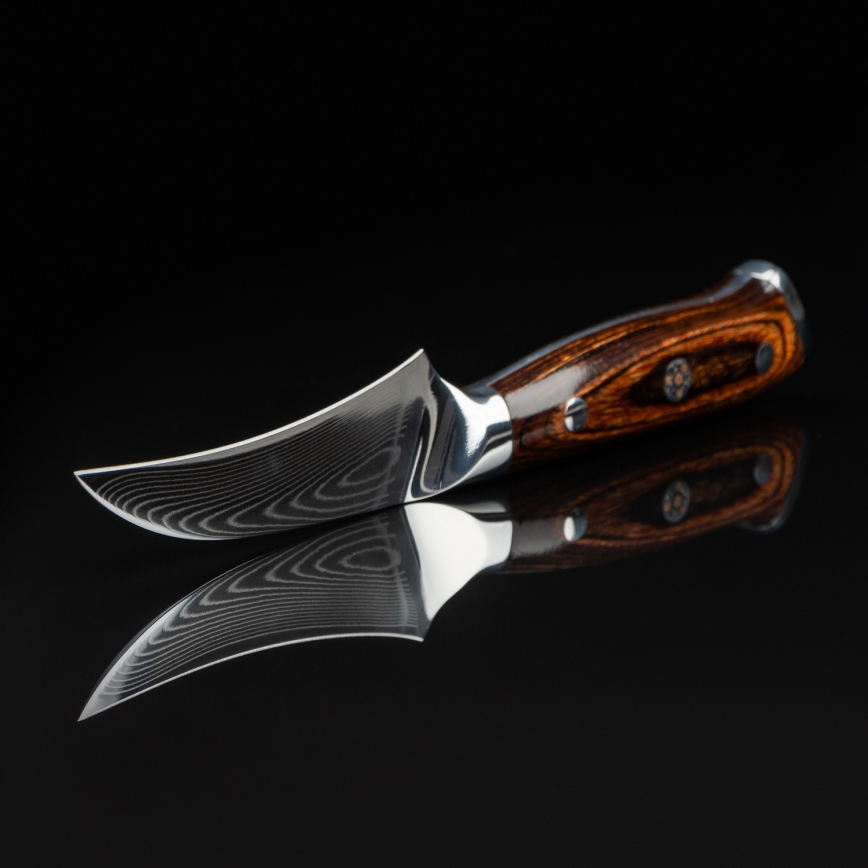 Gudaro -Damascus kitchen fruit knife FENG 3.5, 67-layer steel, length 9.5cm