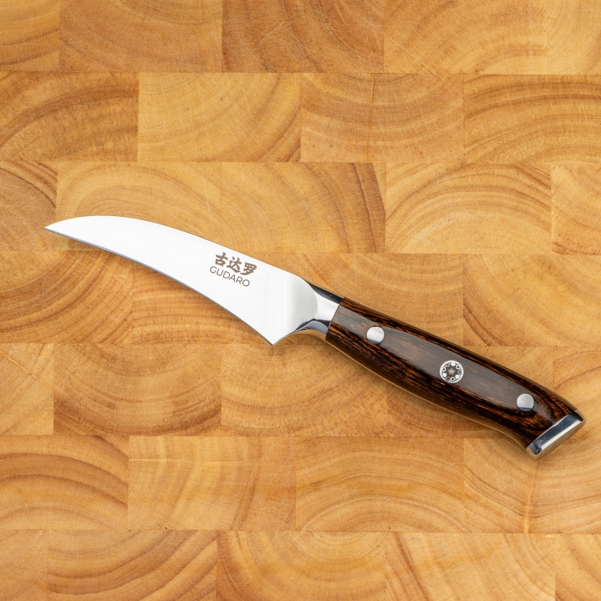 Gudaro -Damascus kitchen fruit knife FENG 3.5, 67-layer steel, length 9.5cm