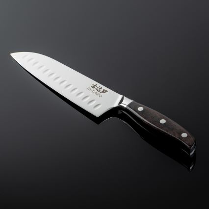 Gudaro - SHIRO 7 Damascus Santoku kitchen knife, 67-layer steel, length 17.5 cm