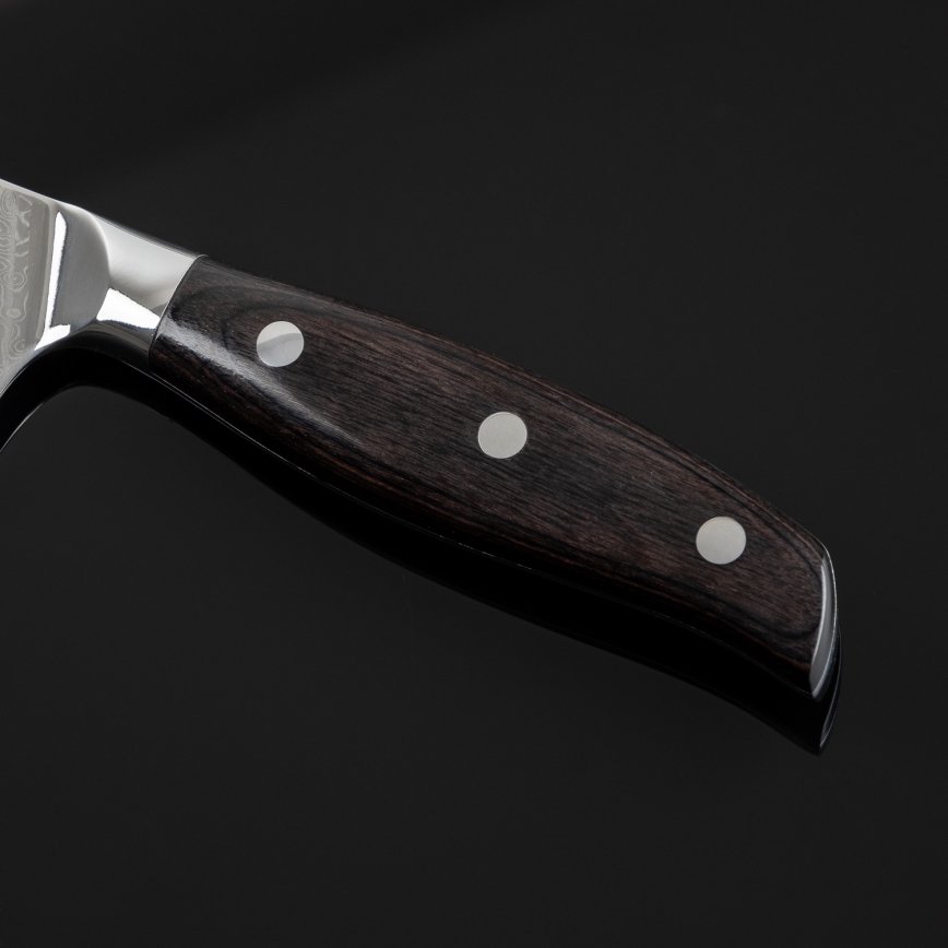 Gudaro - SHIRO 7 Damascus Santoku kitchen knife, 67-layer steel, length 17.5 cm