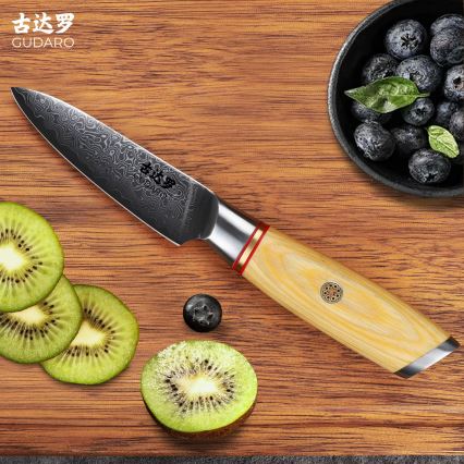 Gudaro - HIKARI 3.5 Damascus Kitchen Knife, 67-layer steel, length 9.5 cm