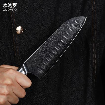 Gudaro - Damascus Santoku Kitchen Knife HIKARI 7, 67-layer steel, length 17.5 cm