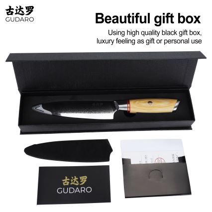 Gudaro - HIKARI 5 Damascus All-Purpose Kitchen Knife, 67-layer steel, length 12.5 cm