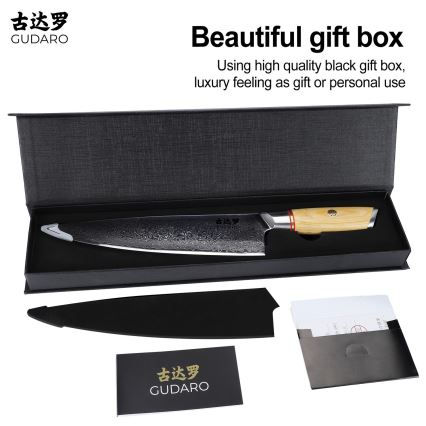 Gudaro - HIKARI Damascus Chef's Knife 8, 67-layer steel, 20 cm blade