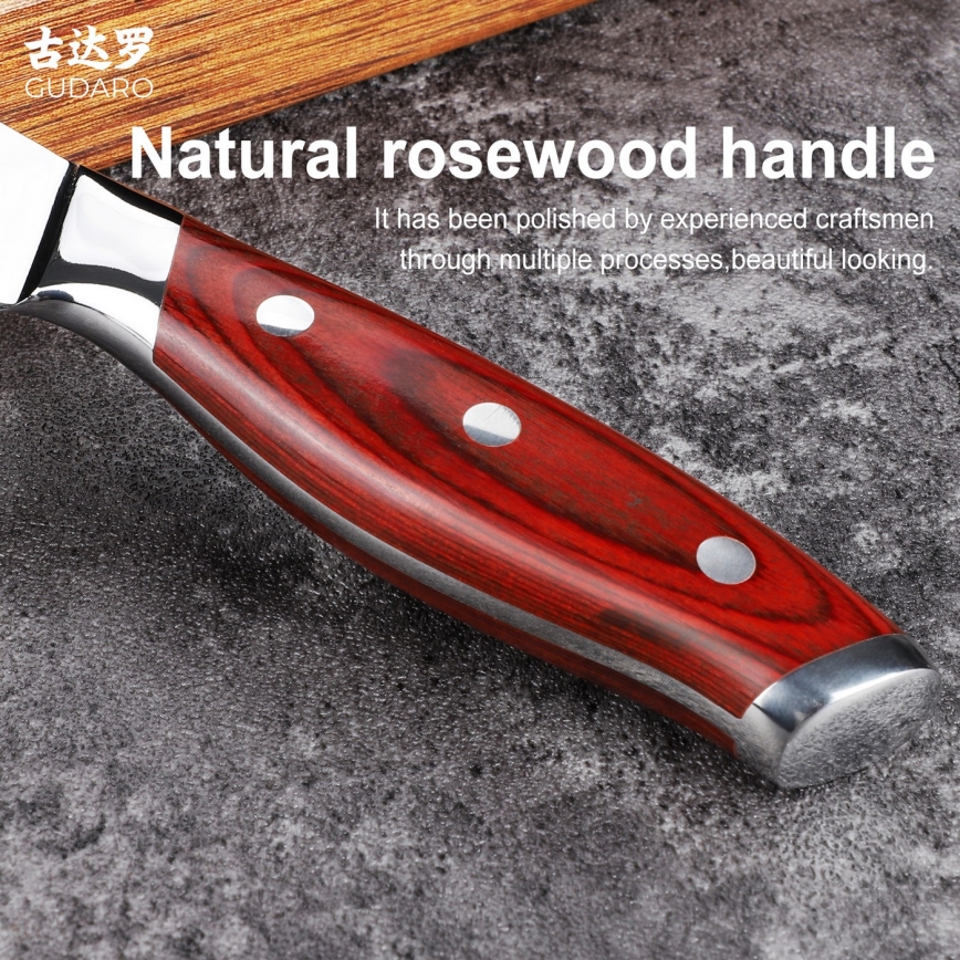 Gudaro - KENSHO 5 Damascus all-purpose kitchen knife, 67-layer steel, length 12.5 cm