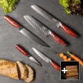 Gudaro - KENSHO 5-Piece Damascus Kitchen Knife Set with Magnetic Knife Holder