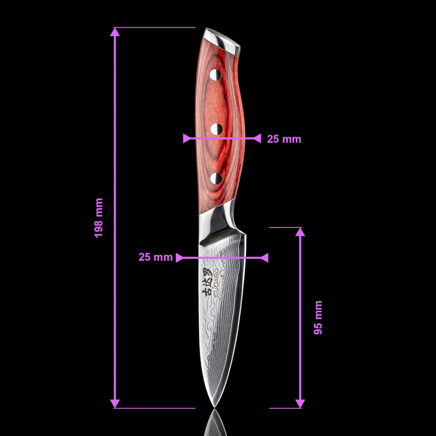 Gudaro - KENSHO 5-Piece Damascus Kitchen Knife Set with Magnetic Knife Holder