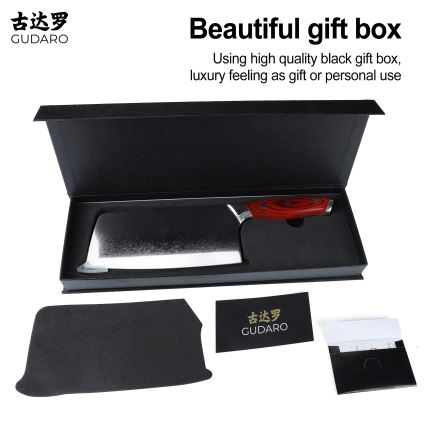 Gudaro - KENSHO 6.5 Damascus Kitchen Cleaver, 67-layer steel, length 16.2 cm