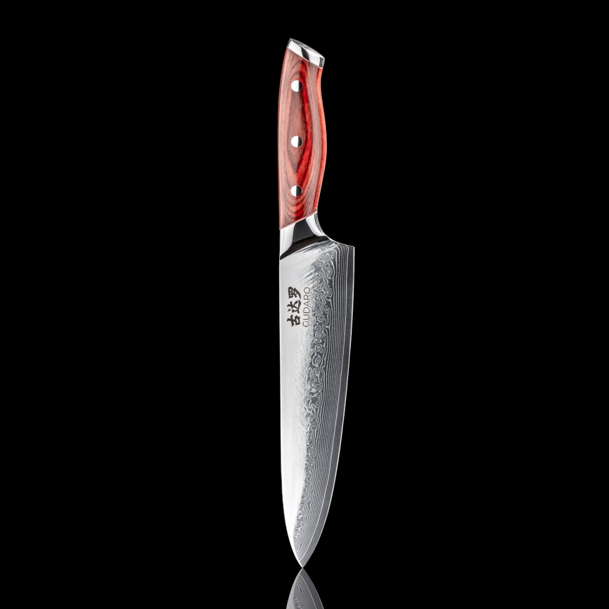 Gudaro - KENSHO 8 Damascus Chef's Knife, 67-Layer Steel, Blade Length 20 cm