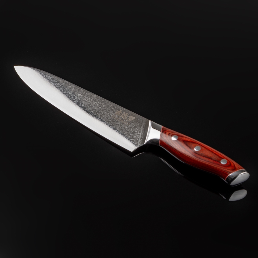 Gudaro - KENSHO 8 Damascus Chef's Knife, 67-Layer Steel, Blade Length 20 cm