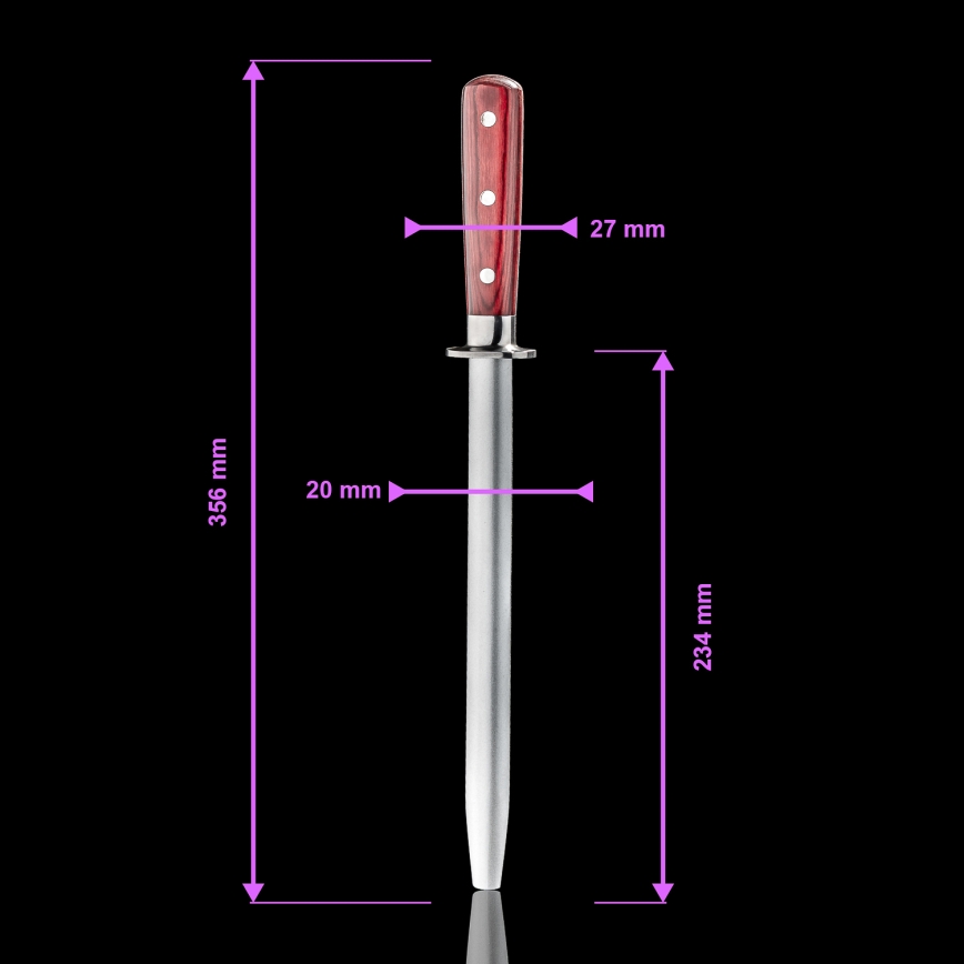 Gudaro - MIYABI Honing Steel Red/Pakkawood