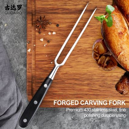 Gudaro - MIYABI Kitchen Fork, Black/Pakka