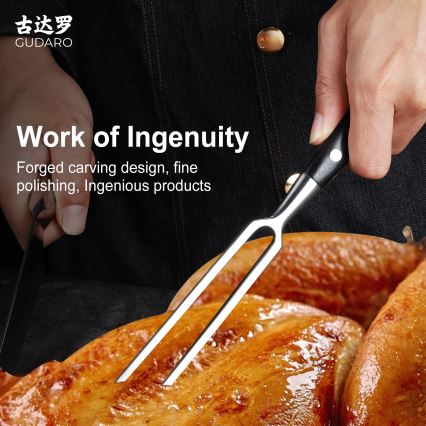 Gudaro - MIYABI Kitchen Fork, Black/Pakka