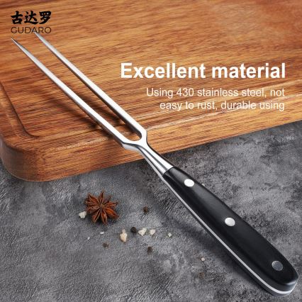 Gudaro - MIYABI Kitchen Fork, Black/Pakka