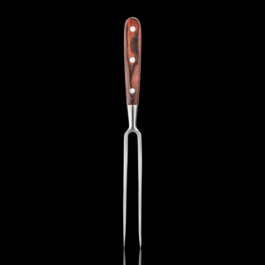 Gudaro - MIYABI Kitchen Fork, Red/Pakkawood