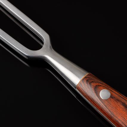 Gudaro - MIYABI Kitchen Fork, Red/Pakkawood