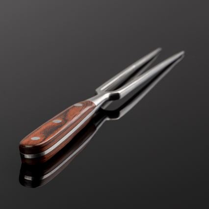 Gudaro - MIYABI Kitchen Fork, Red/Pakkawood