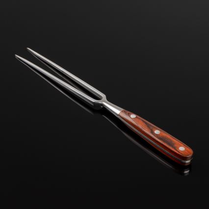 Gudaro - MIYABI Kitchen Fork, Red/Pakkawood