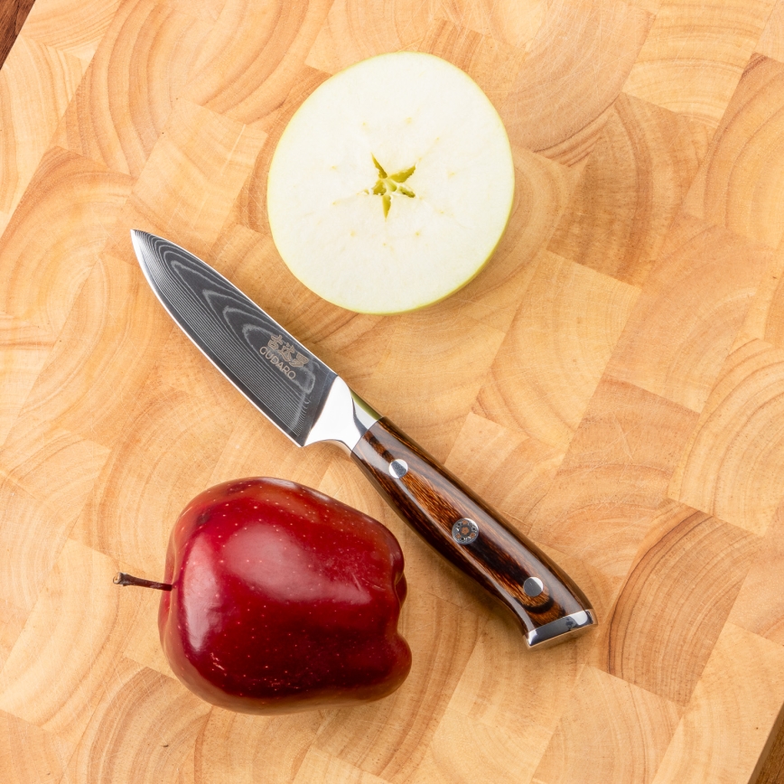 Gudaro - SET 1x Damascus chef's knife FENG 8, 67-layer steel, blade length 20 cm + 1x Damascus Santoku kitchen knife FENG 7.5, 67-layer steel, blade length 18 cm + 1x FREE Damascus kitchen knife FENG 3.5, 67-layer steel, blade length 9.5 cm