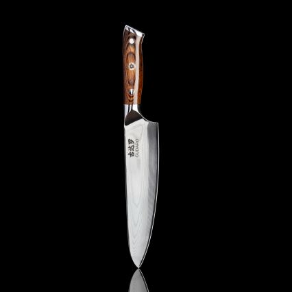 Gudaro - SET: 1x FENG Damascus 8, 67-layer steel, length 20 cm + 1x FENG Damascus Santoku 7.5, 67-layer steel, length 18 cm + 1x FREE FENG Damascus paring knife 3.5, 67-layer steel, length 9.5 cm