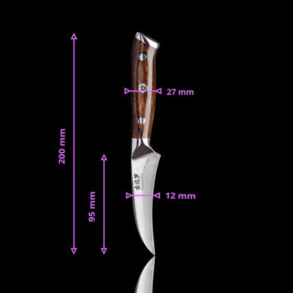 Gudaro - SET: 1x FENG Damascus 8, 67-layer steel, length 20 cm + 1x FENG Damascus Santoku 7.5, 67-layer steel, length 18 cm + 1x FREE FENG Damascus paring knife 3.5, 67-layer steel, length 9.5 cm