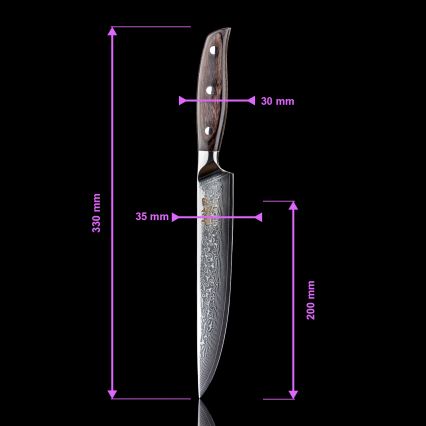 Gudaro - Set of 5 SHIRO Damascus Kitchen Knives + Magnetic Knife Holder