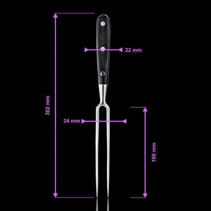 Gudaro - SHIRO Kitchen Fork, Black/Pakkawood