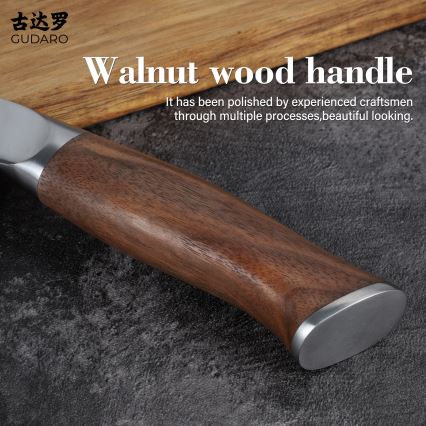 Gudaro - Damascus Chef's Knife TAKUMI 8, 67-layer steel, 20 cm length, walnut