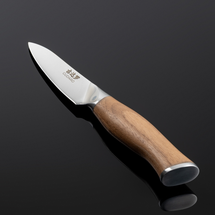 Gudaro - TAKUMI Damascus Kitchen Knife 3.5, 67-layer steel, length 9.5 cm, walnut