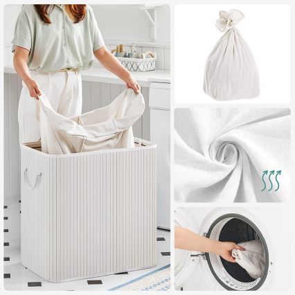 GUS White Laundry Basket